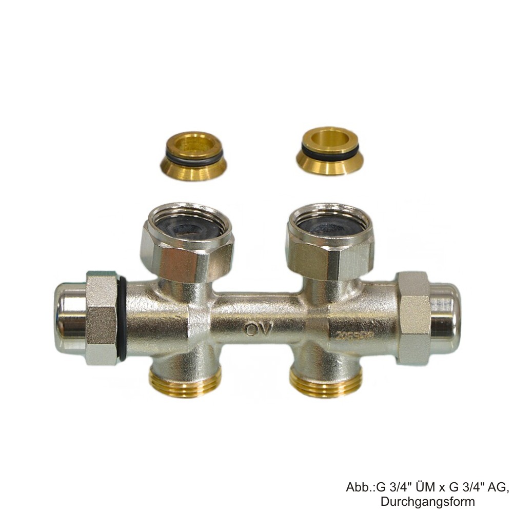 Oventrop Multiflex FQ Verschraubg., G 3/4"ÜM x G 3/4"AG, Durchgang,1015803