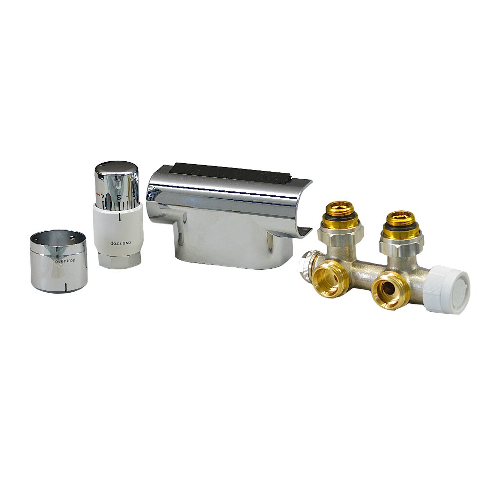 Oventrop Anschluss-Set für Bad-HK Multiblock/Uni SH, Eck, verchromt, *B-Ware*