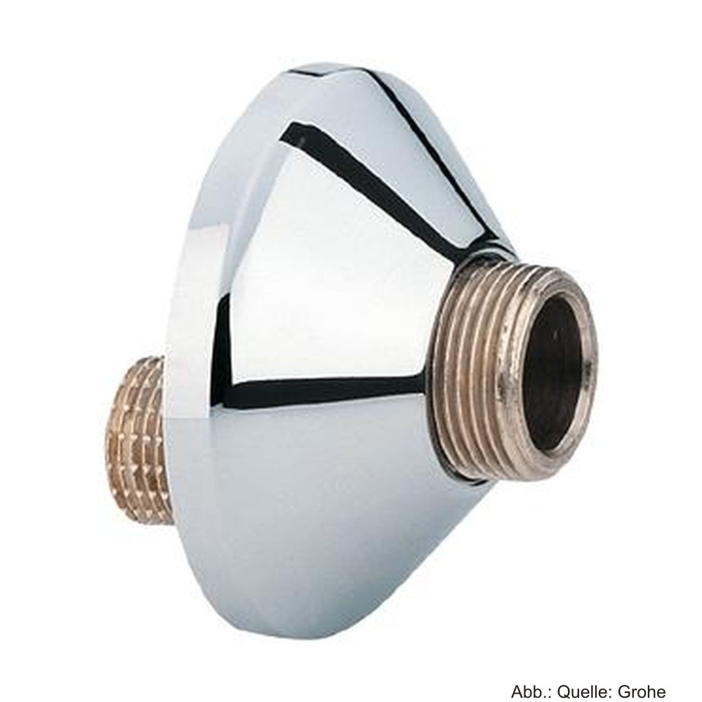GROHE S-Anschluss 1/2" x 1/2", Verstellb. 10 mm und Rosette, verchromt 12004000