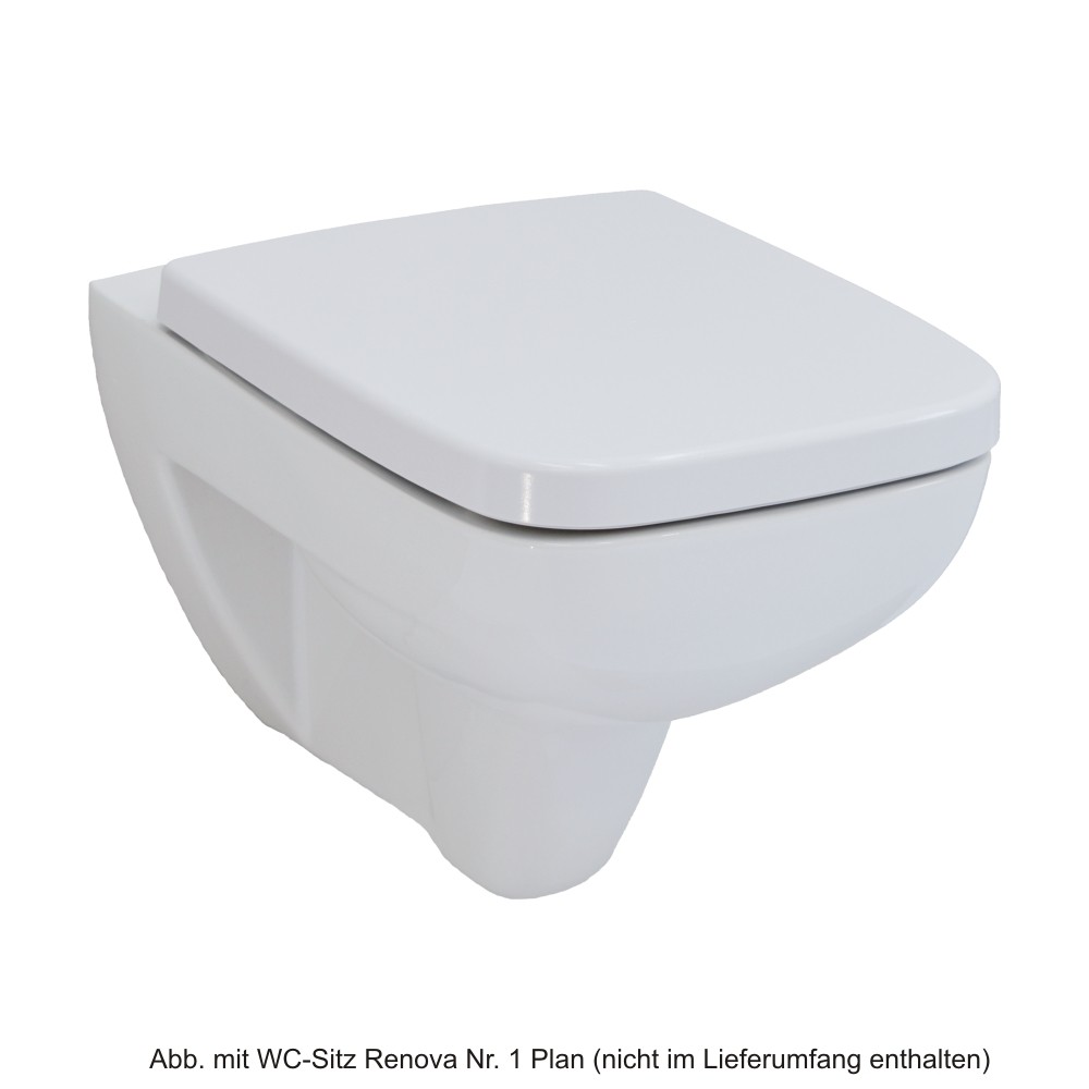 Geberit Wand-Tiefspül-WC Renova Plan, ohne Spülrand/Rimfree, weiß