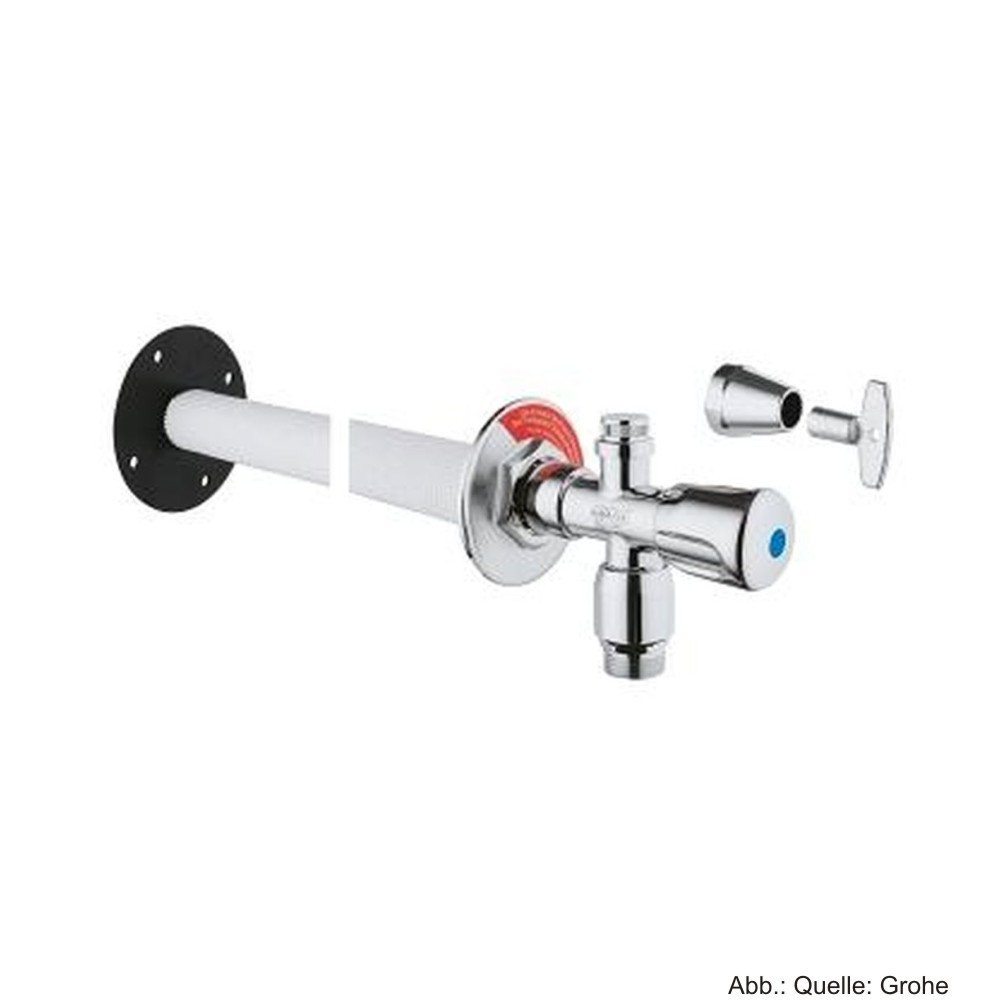 GROHE Eurotec-Bausatz Außenwandventil DN15, mit Rohrbel. frosts., matt-chrom