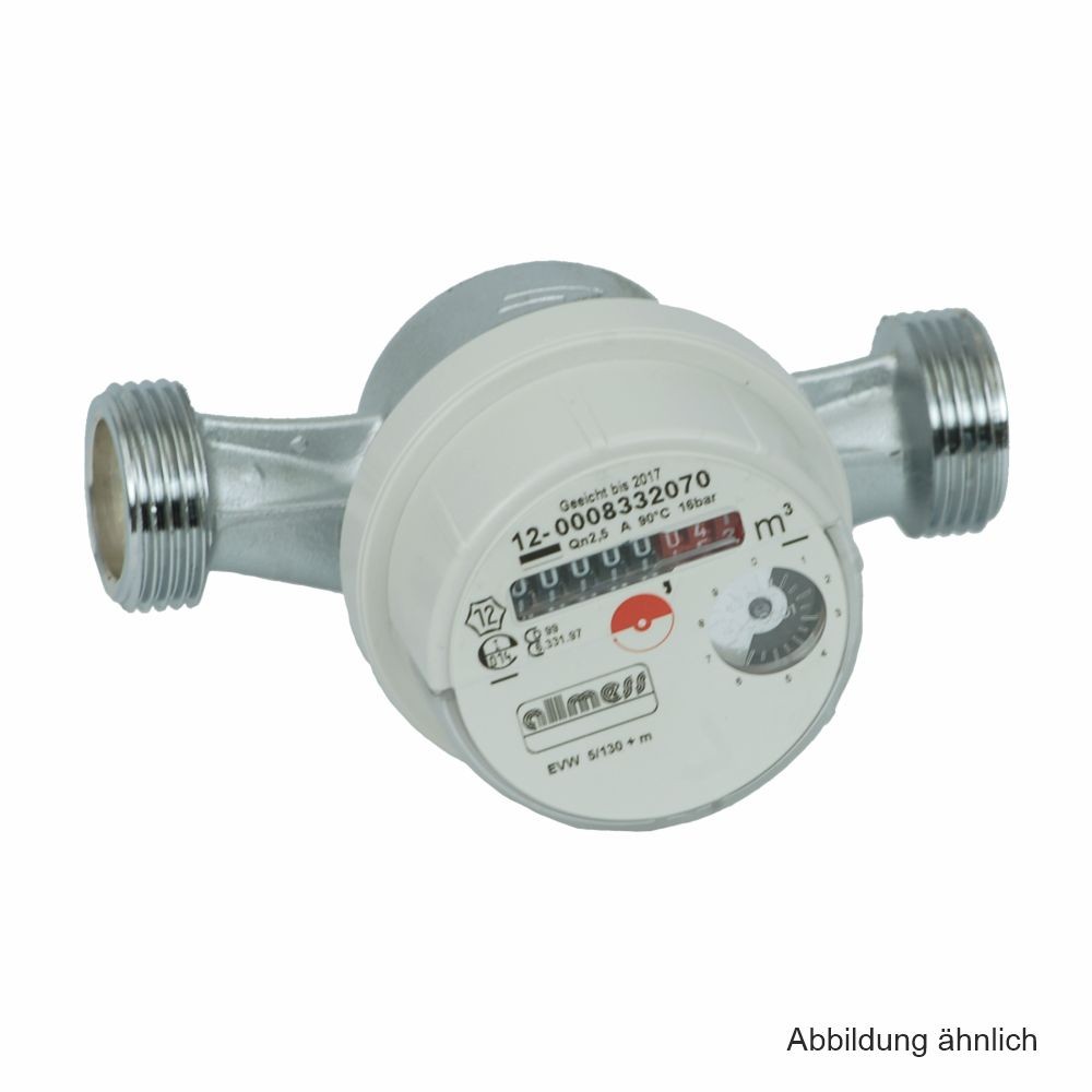 Allmess AP-Wasserzähler Univers. EVW 3/110-V TU6 +m, (warm bis 90°C), 3/4"AG