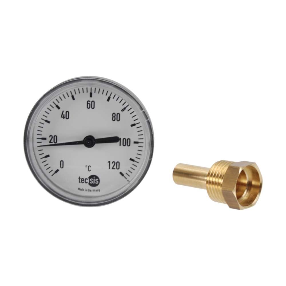 Bimetall-Zeigerthermometer, Gehäuse D=80mm aus Kunststoff, Tauchstutzen 40 mm