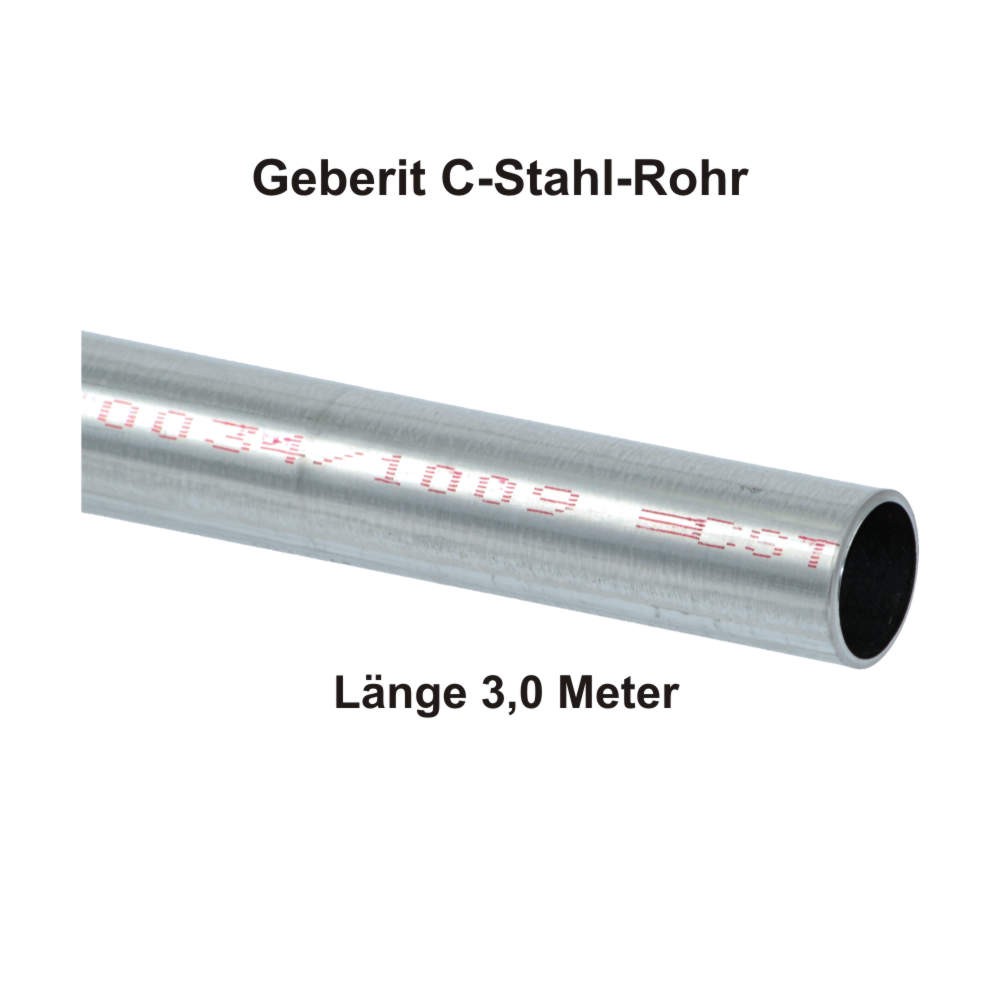Geberit Mapress C-Stahl Rohr, außen verzinkt, 3,0 m Stange, 76,1 x 2 mm