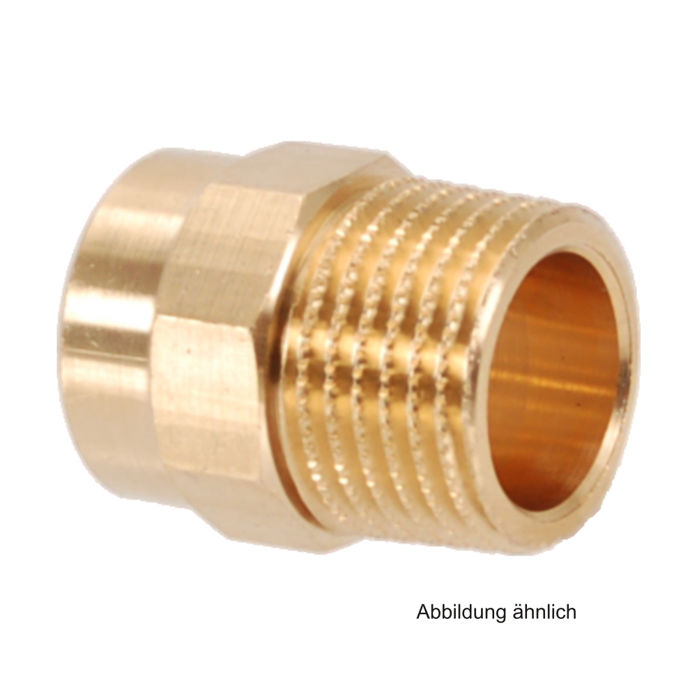 Lötfitting Rotguss Übergangsnippel mit 1 Außengewinde, Serie 4243G, 12 mm x 1/2"