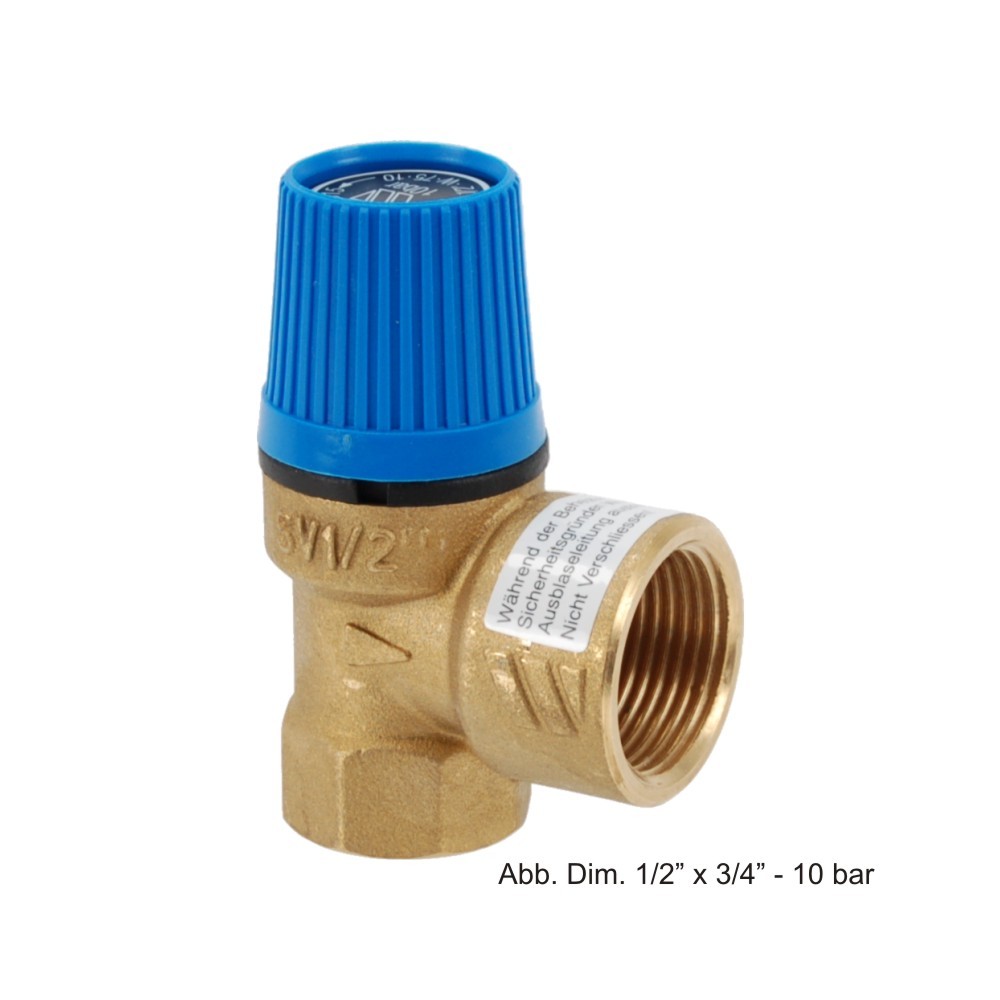 Watts Membran-Sicherheitsventil für Warmwasserbereiter 1/2" x 3/4" - 8 bar