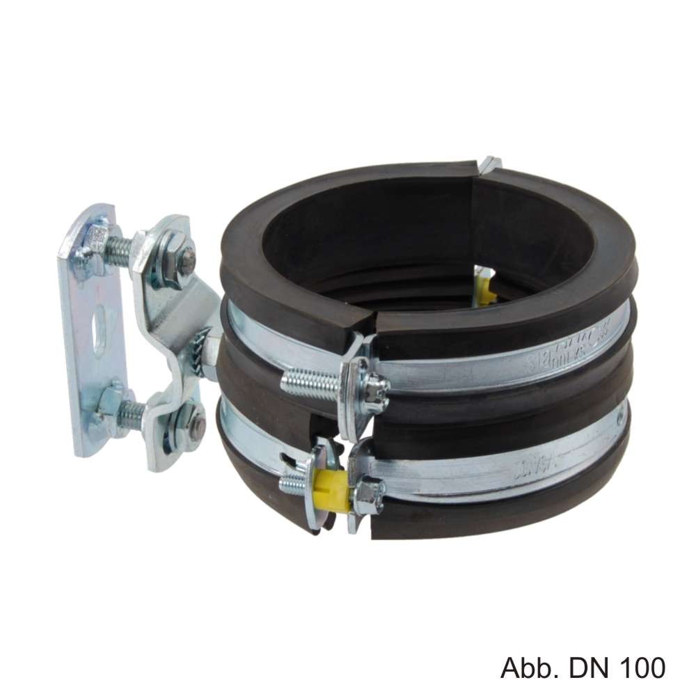 Körperschalldämmende Stützbefestigung für Abwasserleitungen, DN 100, di=110mm