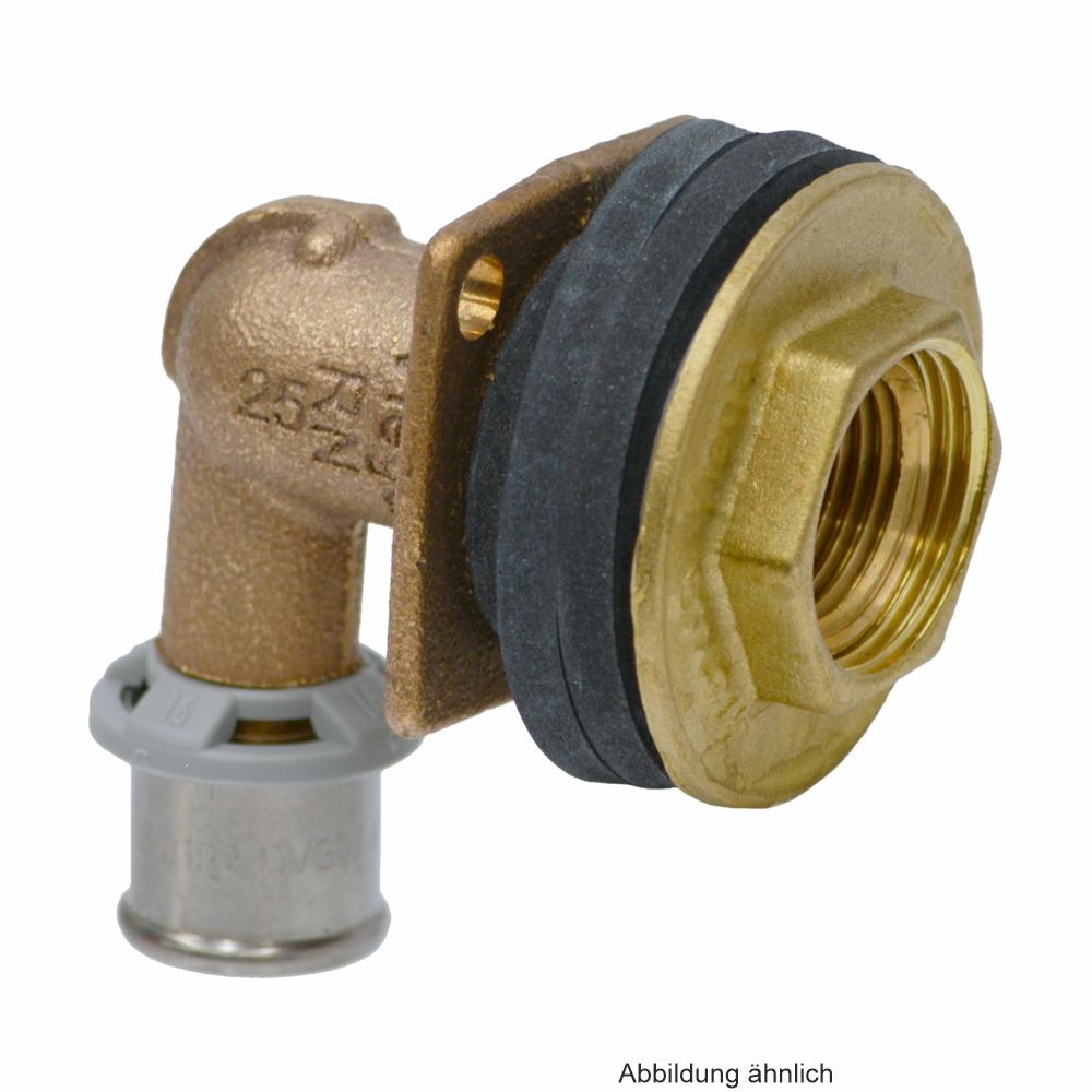 Viega Sanfix P-Wanddurchführung, Mod. 2132.11, Rotguss, 16mmxRp 1/2"xG 3/4"x55mm