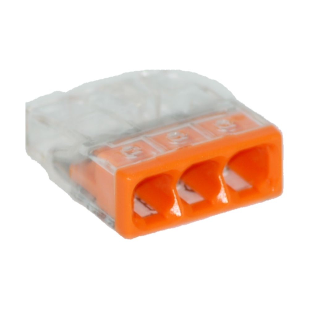 Wago Compact Dosenklemme 3fach, 0.5-2.5 mm², Geh. transparent, 10 Stck., orange