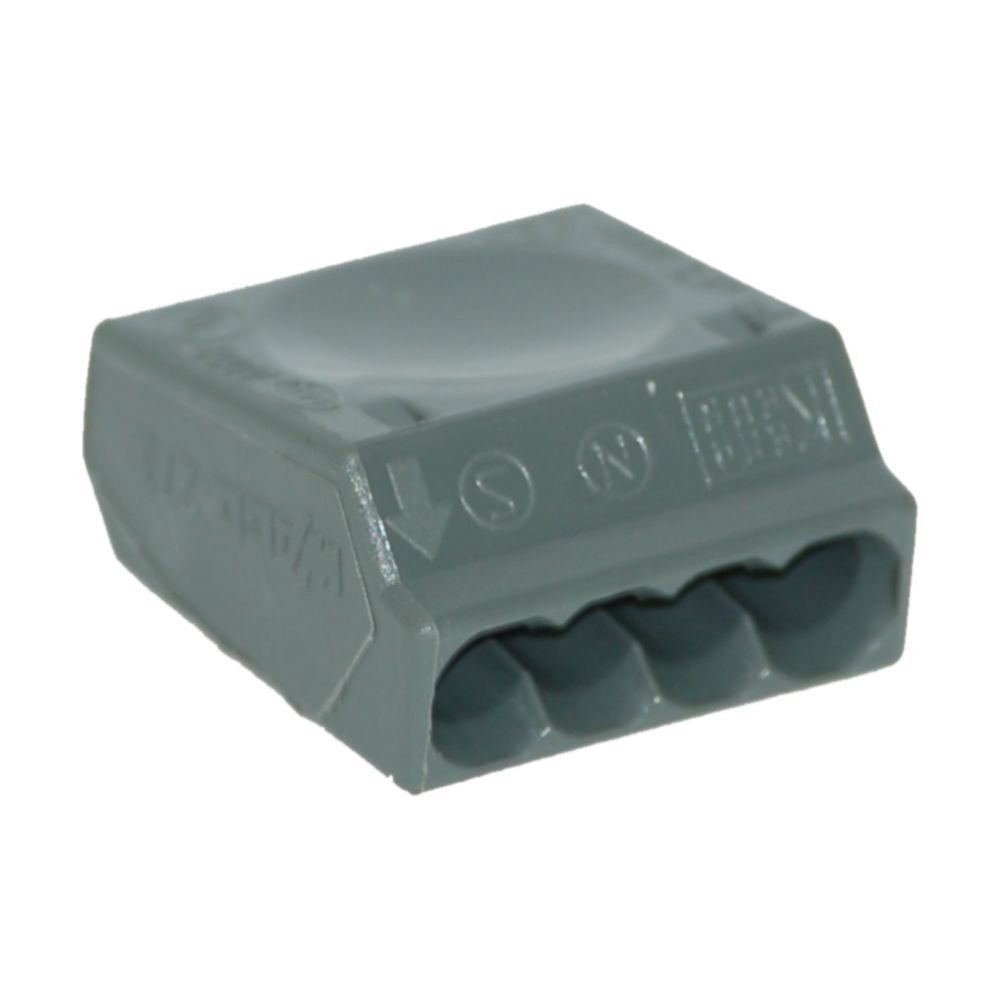 Wago Dosenklemme 4fach, 4x1-2.5 mm² e, 24A, 10 Stck., dunkelgrau 273102-10