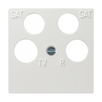 Gira System 55 Zentralplatte für Antennendose, 4fach, reinweiß glänzend 025903