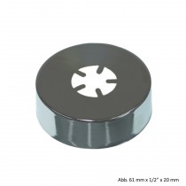 Design-Schubrosette, 80 mm x 1/2" x 10 mm, Messing verchromt