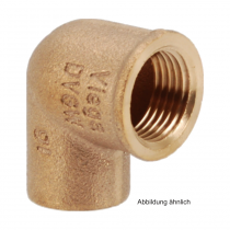 Lötfitting Rotguss Winkel 90° mit 1 Innengewinde, Serie 4090G, 22 mm x 1/2"