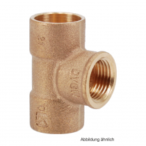 Lötfitting Rotguss T-Stück 90° mit 1 IG, Serie 4130G, 28 mm - 1/2" - 28 mm