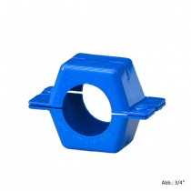 Plombierschelle Kunststoff, blau, komplette Schale, 3/4"
