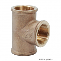 Rotguss T-Stück mit 3 Innengewinden, Serie 3130, 1/4"