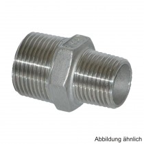 Edelstahl Reduktions-Doppelnippel, Serie 245, 3/4" x 1/2"