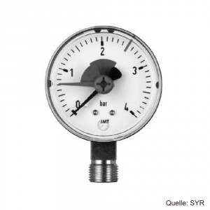 SYR Manometer für Heizungsanlagen, G 3/8", 0-4 bar, D.63 mm, senkrecht