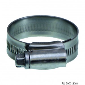 Schneckengewindeschelle, Typ W4, 40 mm x 55 mm, Breite 9,5mm, Edelstahl