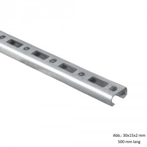 BIS RapidRail Profilschiene verzinkt, WM1, 30x15x2 mm, 500 mm lang 