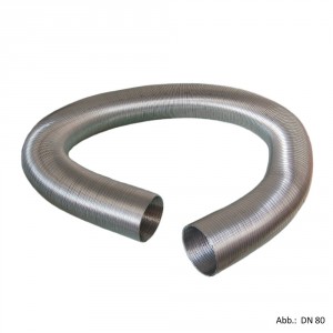 flexibles Aluminiumrohr gestaucht DN 80 ausziehbar auf ca.5m