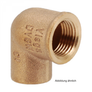 Lötfitting Rotguss Winkel 90° mit 1 Innengewinde, Serie 4090G, 22 mm x 1/2"