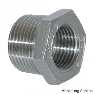 Edelstahl Reduktionsstück mit 1 Innengewinde 1 AG, Serie 241, 1 1/4" x 1"