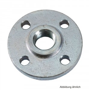 Gewindeflansch aus Stahl, verzinkt, PN 6, LK d=55mm, SZ = 4, DN 15 (1/2")
